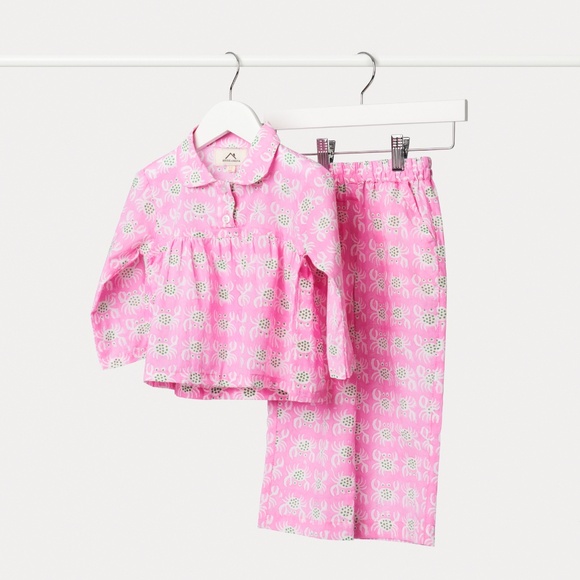 Kids 100% Cotton Pajama Set | Hand Block Print | 18M–6Y | Sensitive Skin Safe - Picture 3 of 3